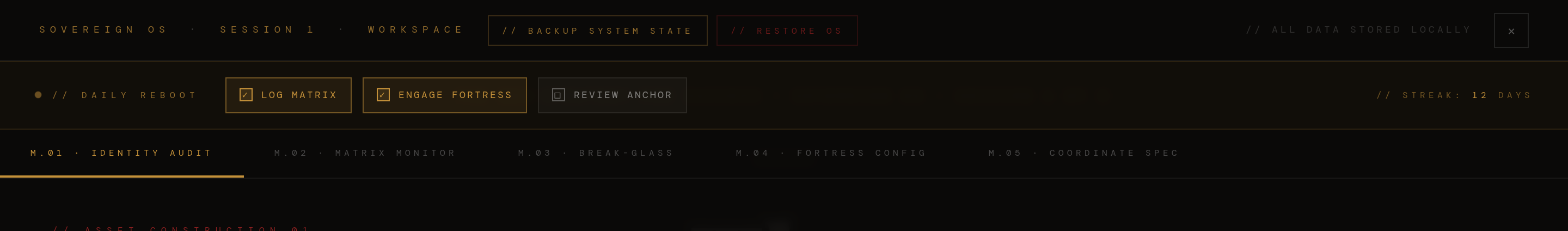 Daily Protocol widget with streak counter